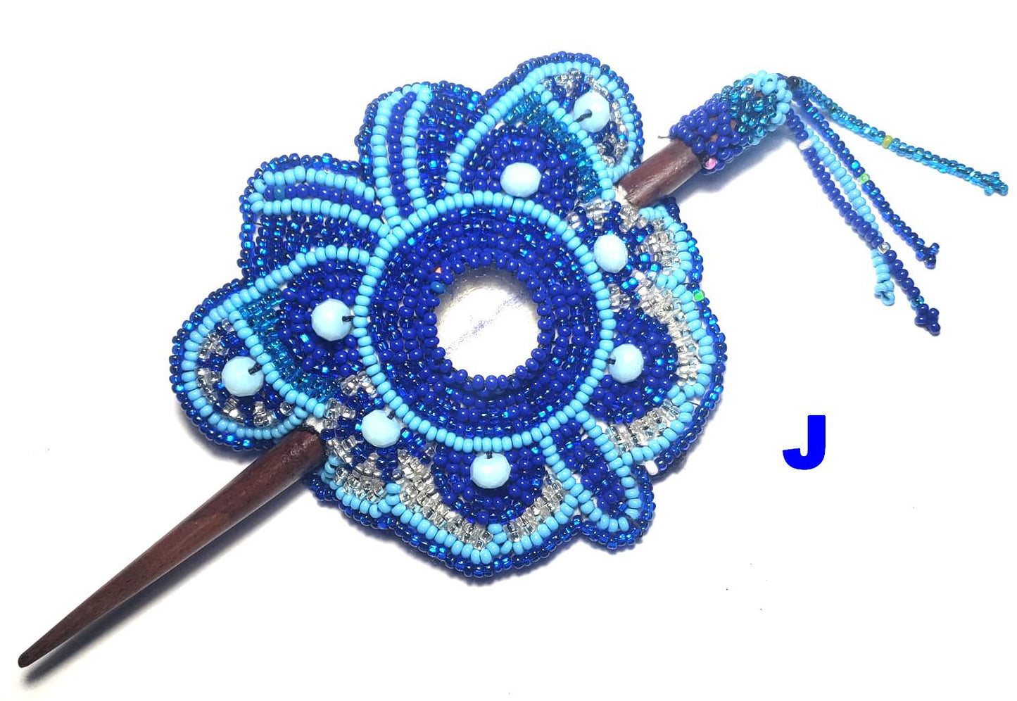 Czech Seed BEADS Hair Accessory CLIP BARRETTE Guatemala With Wooden Stick For Women - Aesthetic Leather Hair Stick Barret Clip