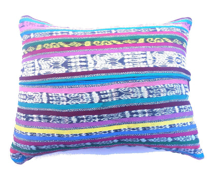 Guatemalan Hand-Embroidery Pillow, FUCHSIA COVER 11x14, Birds Embroidered, INSERT Optional Included