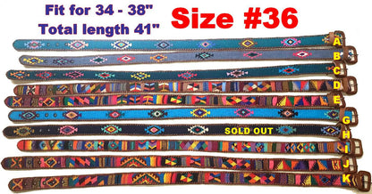 Authentic Handmade SILK Leather Braided UNISEX Belt, Colorful Woven Design with Buckle and Loop