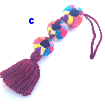 Guatemalan Handmade Wool POM TASSEL Hanging