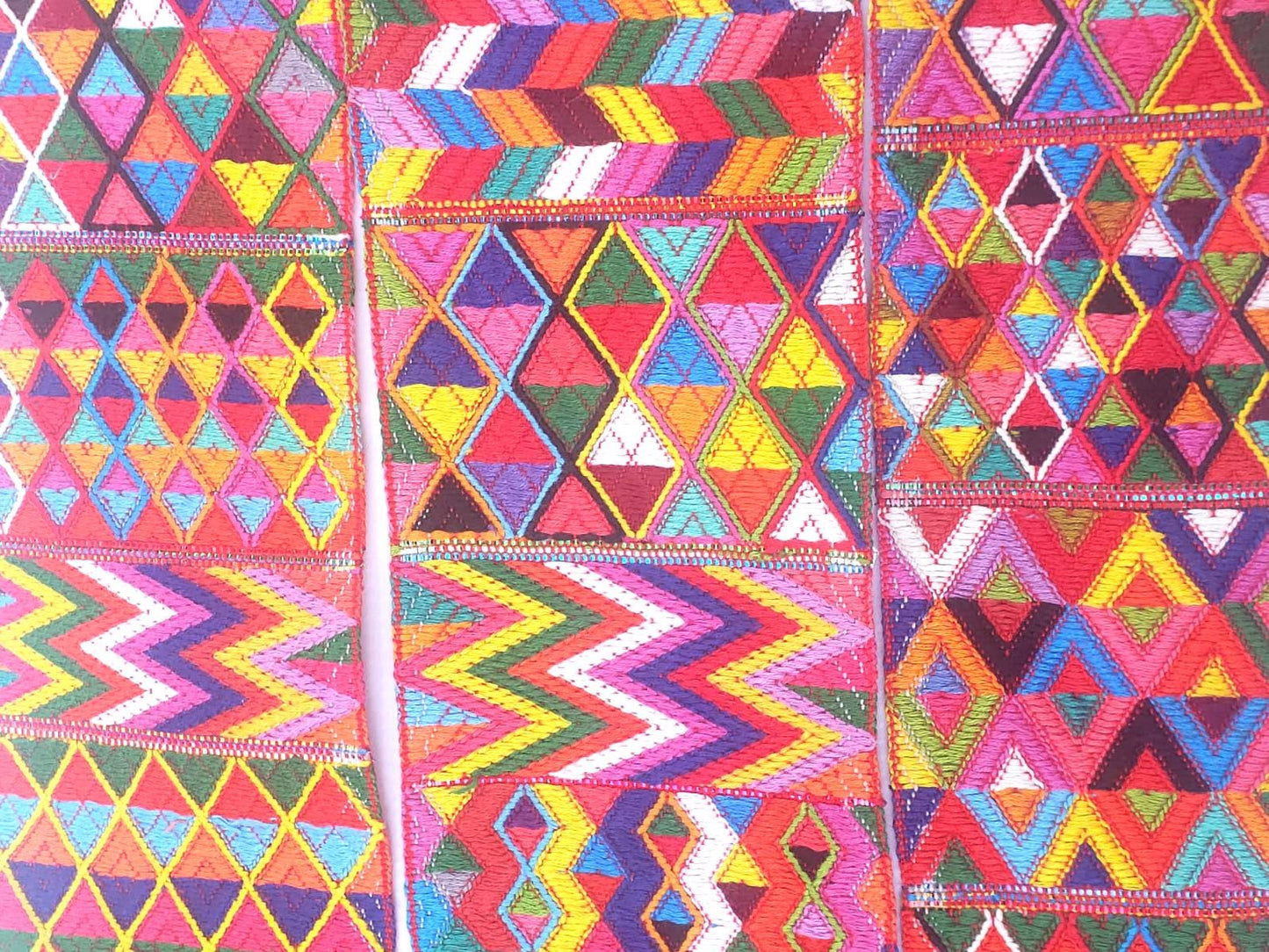 Vintage Red Unique Guatemala Handmade WEAVED Cotton SASH CINTA from Aguacatan
