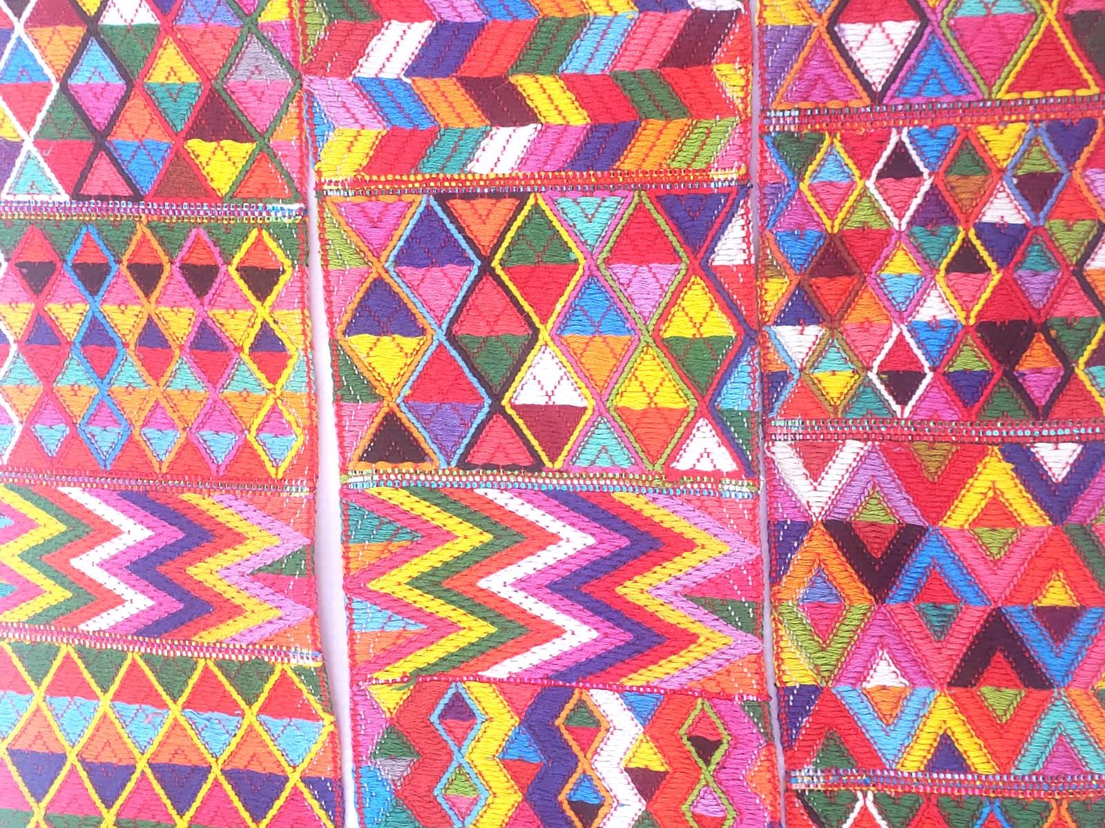 Vintage Red Unique Guatemala Handmade WEAVED Cotton SASH CINTA from Aguacatan
