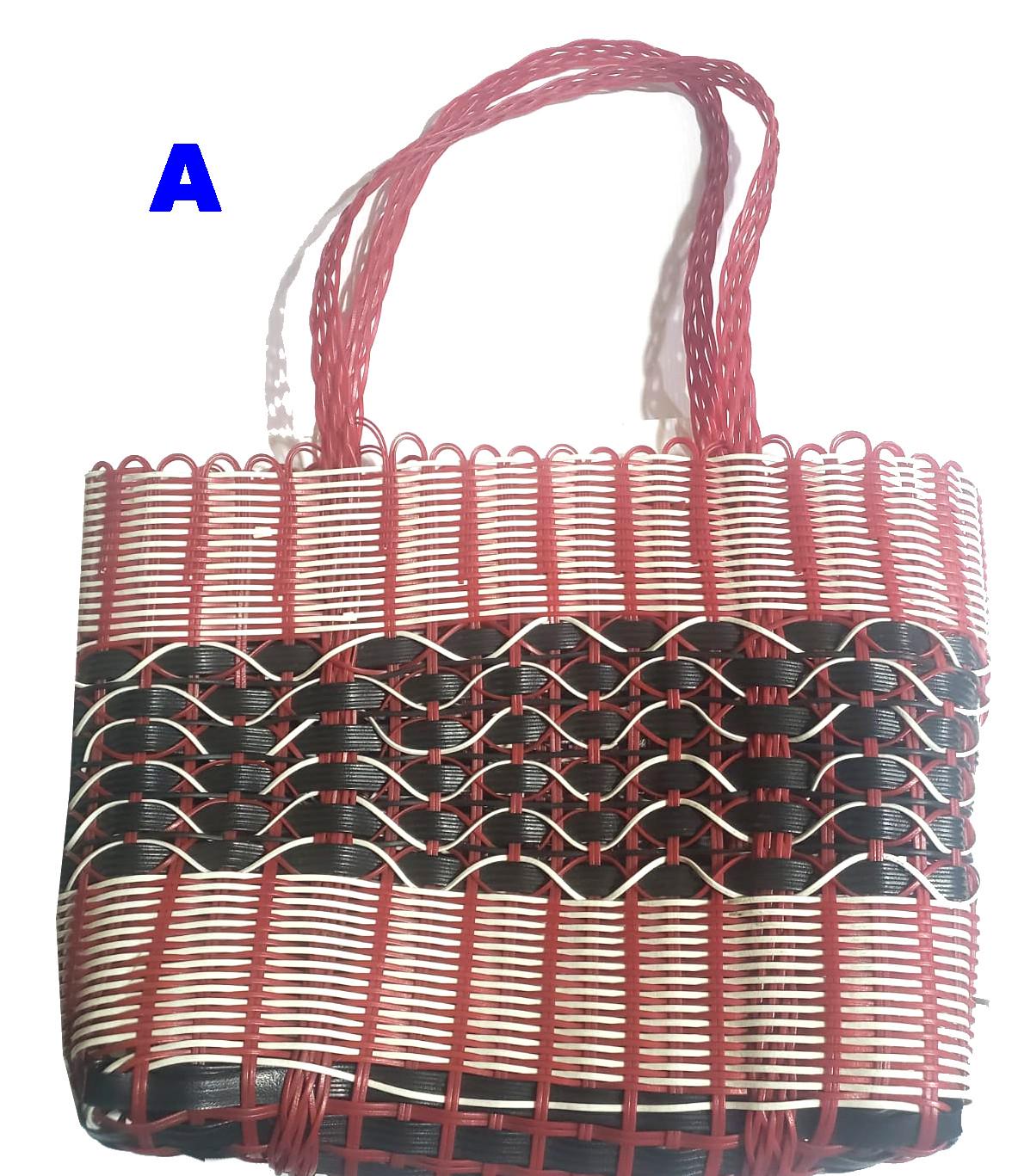 SMALL Woven Guatemalan Plastic market Bag - RECYCLED PLASTIC Basket