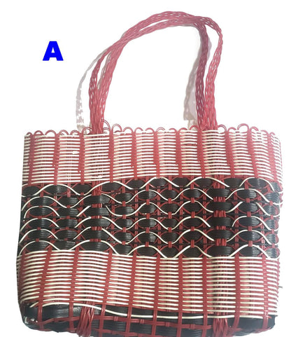 SMALL Woven Guatemalan Plastic market Bag - RECYCLED PLASTIC Basket