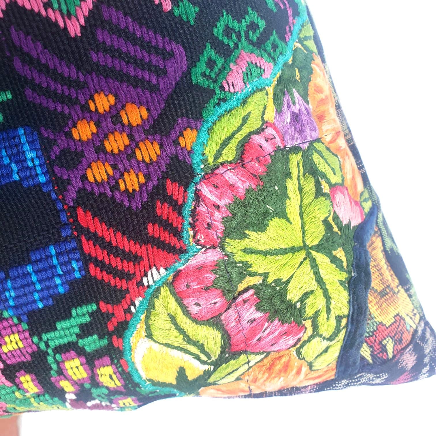 Cotton Guatemala hand pillow cover -Comalapa Huipil- 14x18 16x16 17x17 18x18