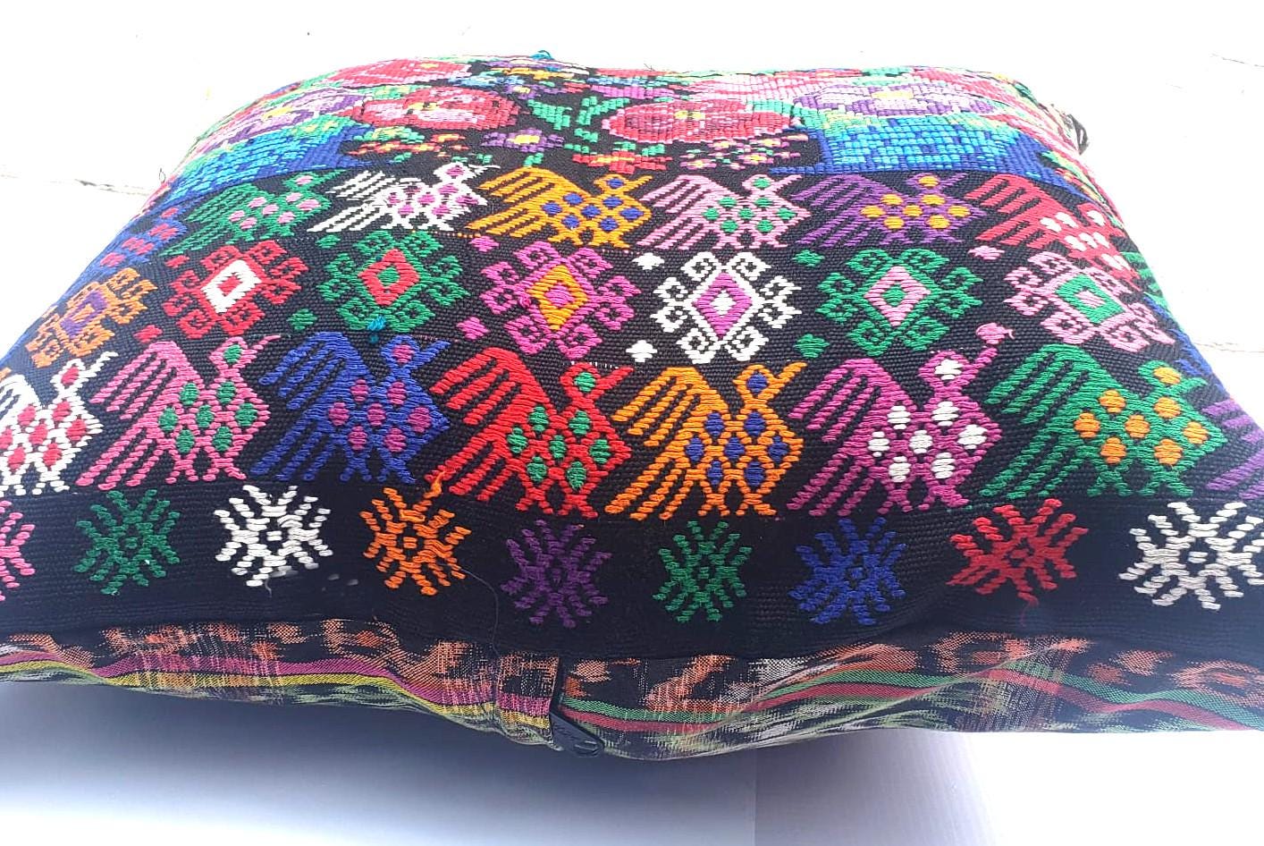 Cotton Guatemala hand pillow cover -Comalapa Huipil- 14x18 16x16 17x17 18x18