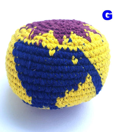 Guatemala Stress Relief Crocheted Cotton Hacky SACKS, Foot Ball Pattern JUGGLING BALLS 95% Filled