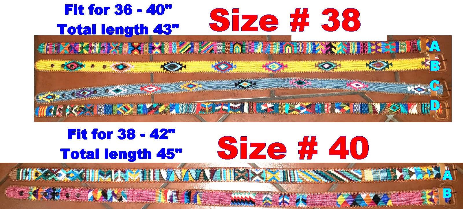 Lot of 2, 3 Authentic Handmade SILK Leather Braided UNISEX Belt, Colorful Woven Design with Buckle and Loop