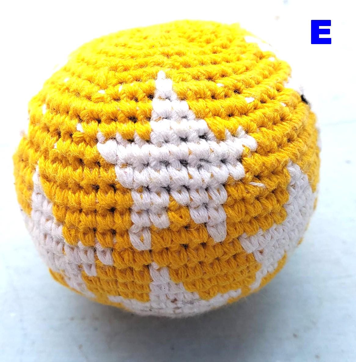 Guatemala Stress Relief Crocheted Cotton Hacky SACKS, Foot Ball Pattern JUGGLING BALLS 95% Filled