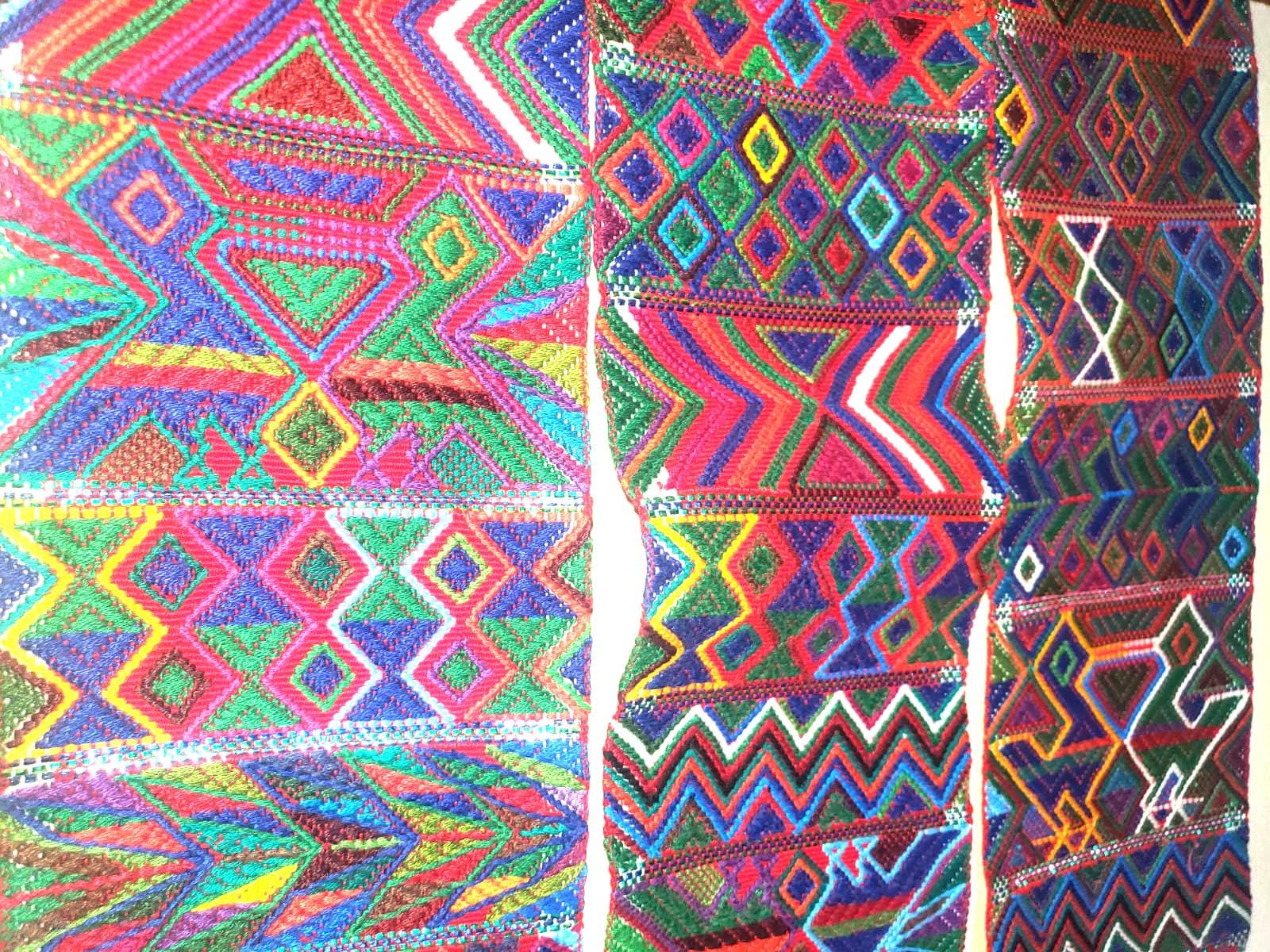 Vintage Red / Green Unique Guatemala Handmade WEAVED Cotton SASH CINTA from Aguacatan