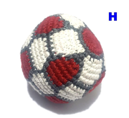 Guatemala Stress Relief Crocheted Cotton Hacky SACKS, Foot Ball Pattern JUGGLING BALLS 95% Filled