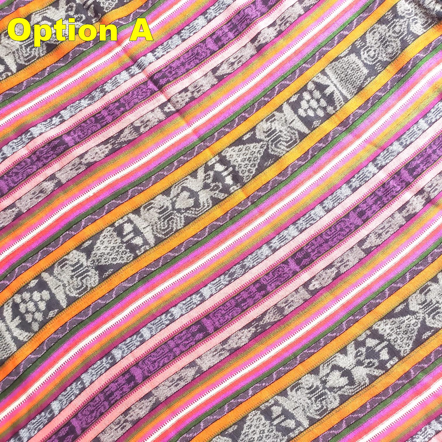 Guatemalan Unique Vintage IKAT COTTON Fabric Per YARD- Hand Woven Ethnic Textile -