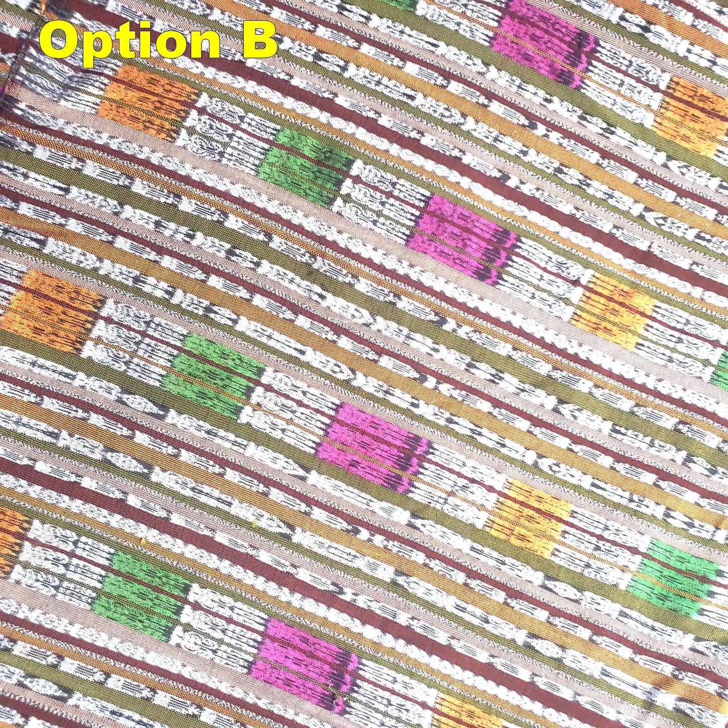 Guatemalan Unique Vintage IKAT COTTON Fabric Per YARD- Hand Woven Ethnic Textile -
