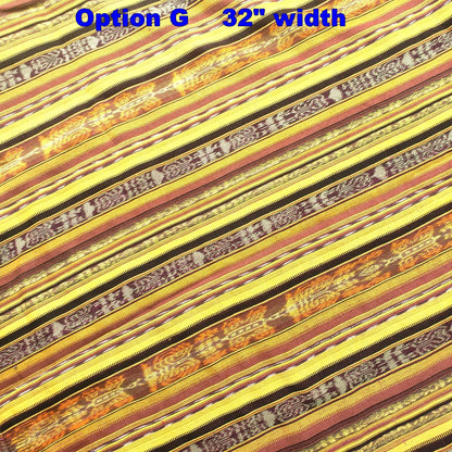 Guatemalan Unique Vintage IKAT COTTON Fabric Per YARD- Hand Woven Ethnic Textile -