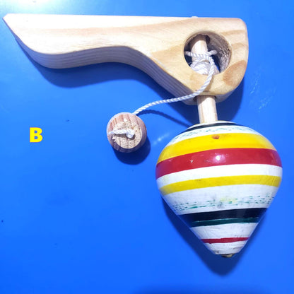 Guatemalan Spinning Wooden Top Toy: Handcrafted Kids' Gift