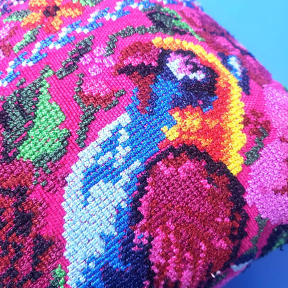 MINI Guatemala Pillow, PARROT Family Artistic Cushion 8x8, Birds Pillow Case