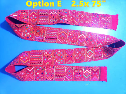 Vintage Red / Green Unique Guatemala Handmade WEAVED Cotton SASH CINTA from Aguacatan