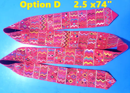 Vintage Red / Green Unique Guatemala Handmade WEAVED Cotton SASH CINTA from Aguacatan