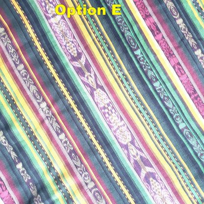 Guatemalan Unique Vintage IKAT COTTON Fabric Per YARD- Hand Woven Ethnic Textile -