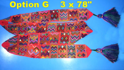 Vintage Red / Green Unique Guatemala Handmade WEAVED Cotton SASH CINTA from Aguacatan