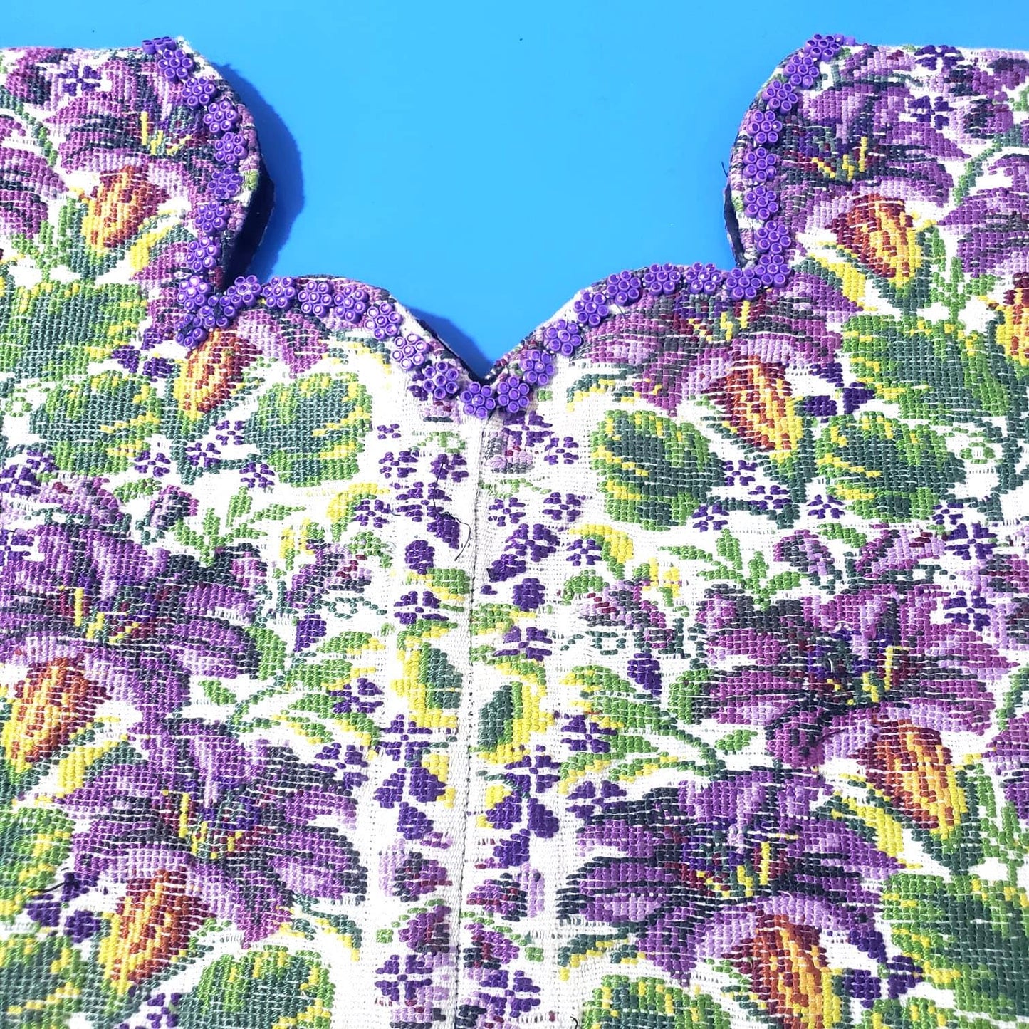 Handmade Weaved WHITE Cotton Huipil, "Mayan Floral" Style, TECPAN Tunique