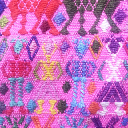 Vintage cotton unique Pink handmade weaved Mayan Tactic huipil