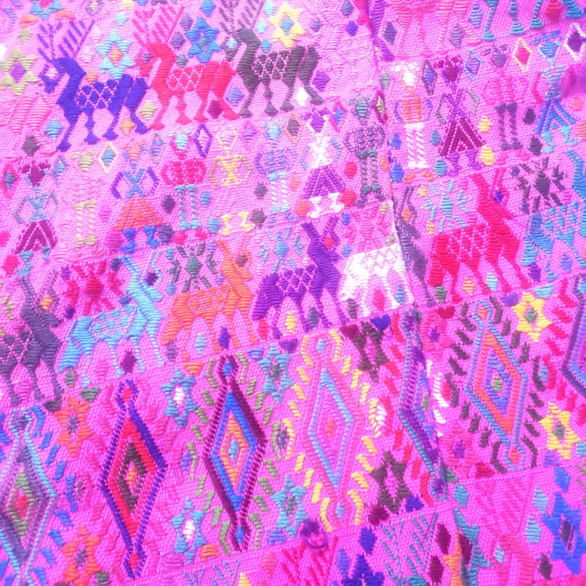 Vintage cotton unique Pink handmade weaved Mayan Tactic huipil