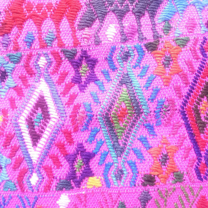 Vintage cotton unique Pink handmade weaved Mayan Tactic huipil