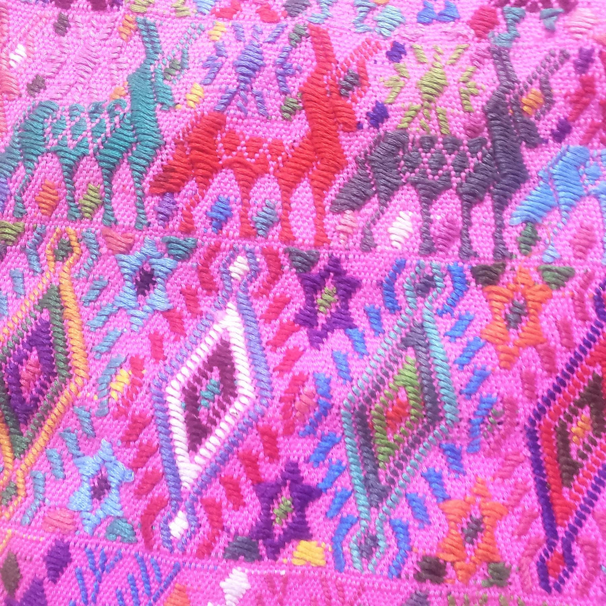 Vintage cotton unique Pink handmade weaved Mayan Tactic huipil