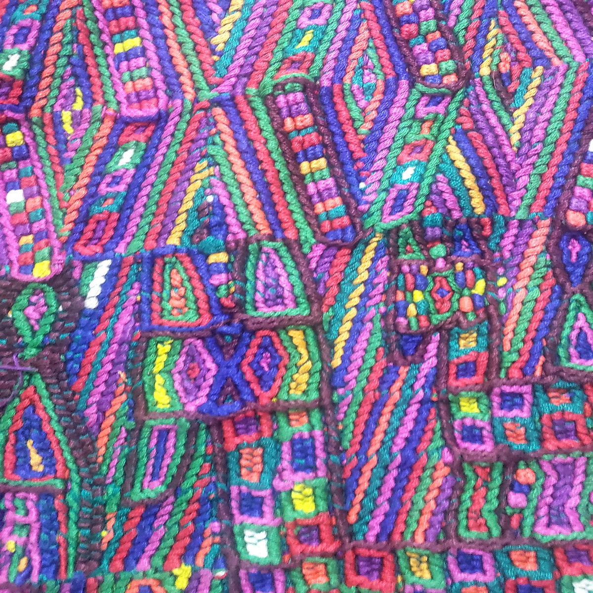 Vintage Guatemalan Unique Red Handmade Weaved Cotton -NEBAJ Huipil- Birds Horses and Geometric Patterns