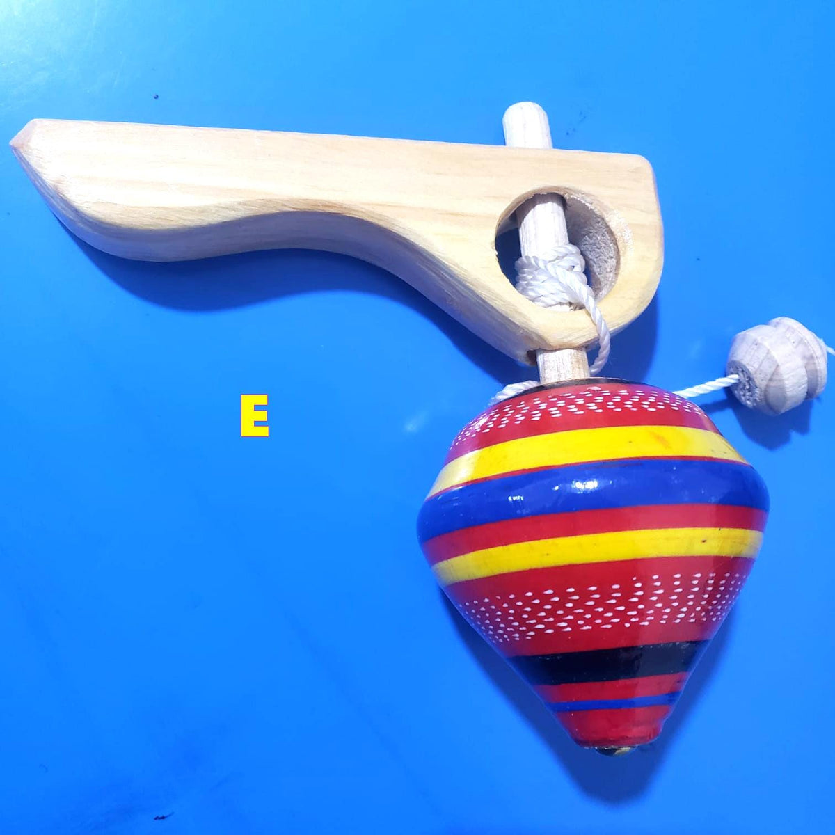 Guatemalan Spinning Wooden Top Toy: Handcrafted Kids' Gift