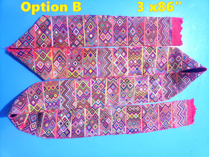 Vintage Red / Green Unique Guatemala Handmade WEAVED Cotton SASH CINTA from Aguacatan
