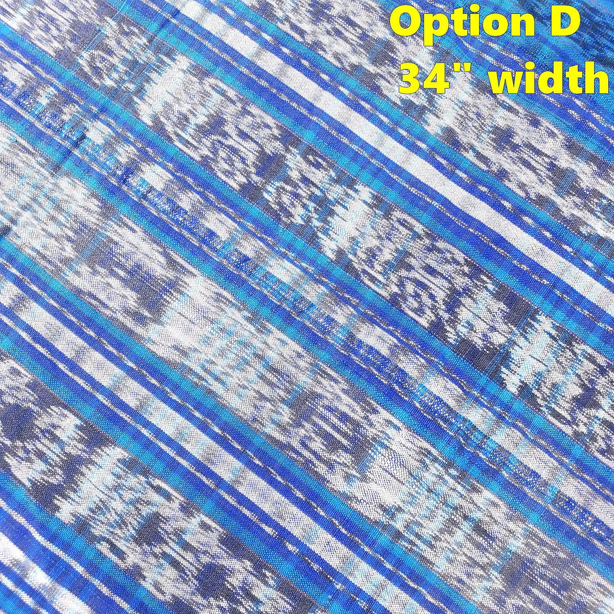 Guatemalan Unique Vintage Ikat Cotton fabric per yard, Hand Woven Ethnic Textile - 700 Corte