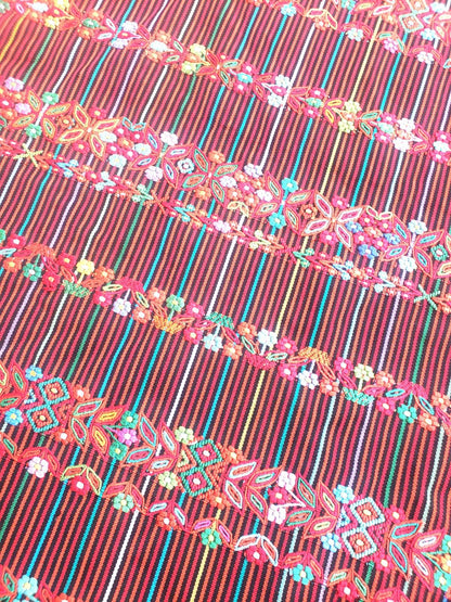 Vintage Handwoven Cotton Aguacatan Guatemalan textile fabric per yard