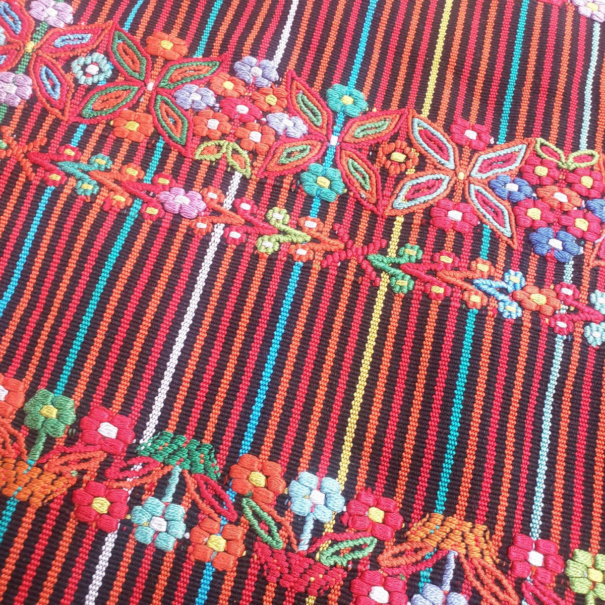 Vintage Handwoven Cotton Aguacatan Guatemalan textile fabric per yard