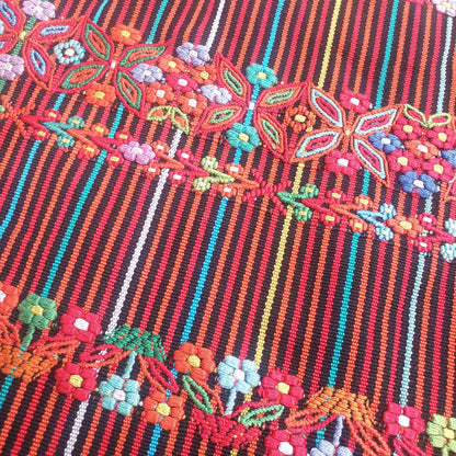Vintage Handwoven Cotton Aguacatan Guatemalan textile fabric per yard