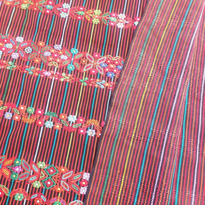 Vintage Handwoven Cotton Aguacatan Guatemalan textile fabric per yard