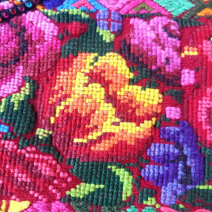 Vintage cotton unique RED handmade weaved Mayan TACTIC COBAN huipil