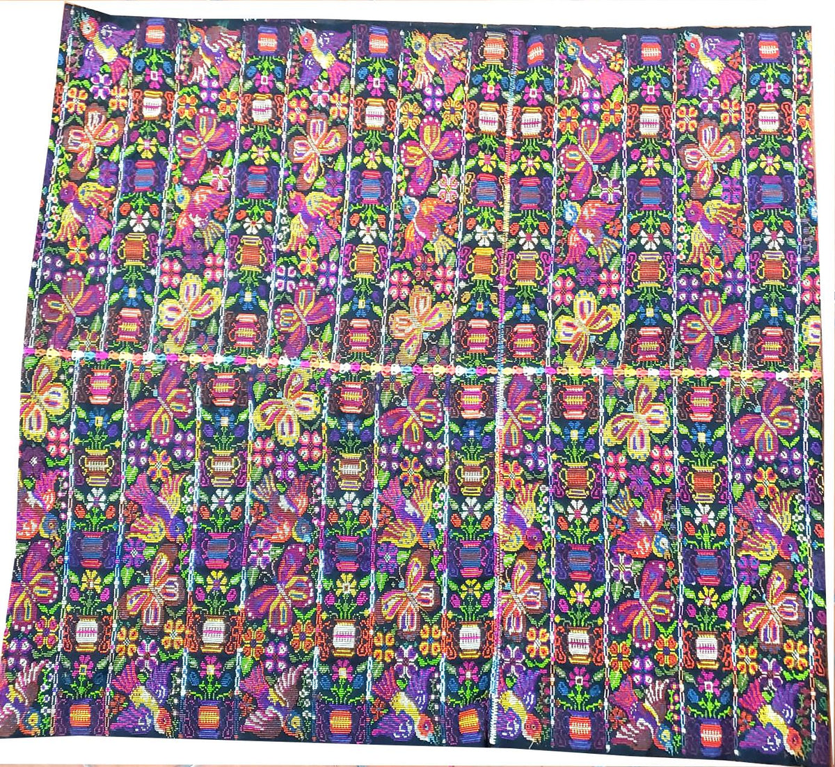 New Unique Guatemala Handmade Weaved Cotton Multicolor ZUNIL DOVES Corte -Fabric per Yard-