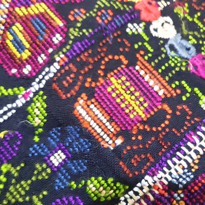 New Unique Guatemala Handmade Weaved Cotton Multicolor ZUNIL DOVES Corte -Fabric per Yard-