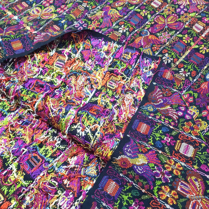 New Unique Guatemala Handmade Weaved Cotton Multicolor ZUNIL DOVES Corte -Fabric per Yard-