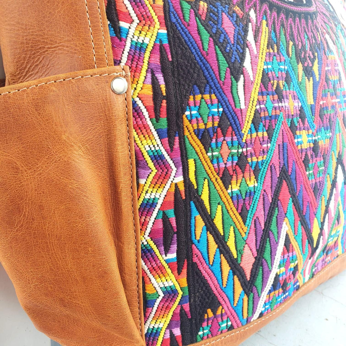 Convertible backpack crossbody diaper genuine leather pockets huipil day bag