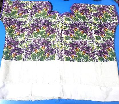 Handmade Weaved WHITE Cotton Huipil, "Mayan Floral" Style, TECPAN Tunique
