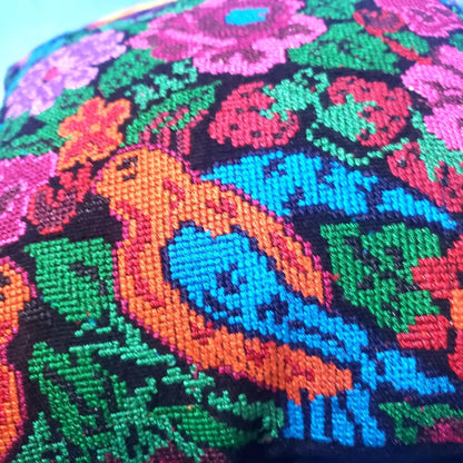 MINI Guatemala Pillow, PARROT Family Artistic Cushion 10x10, Birds Pillow Case