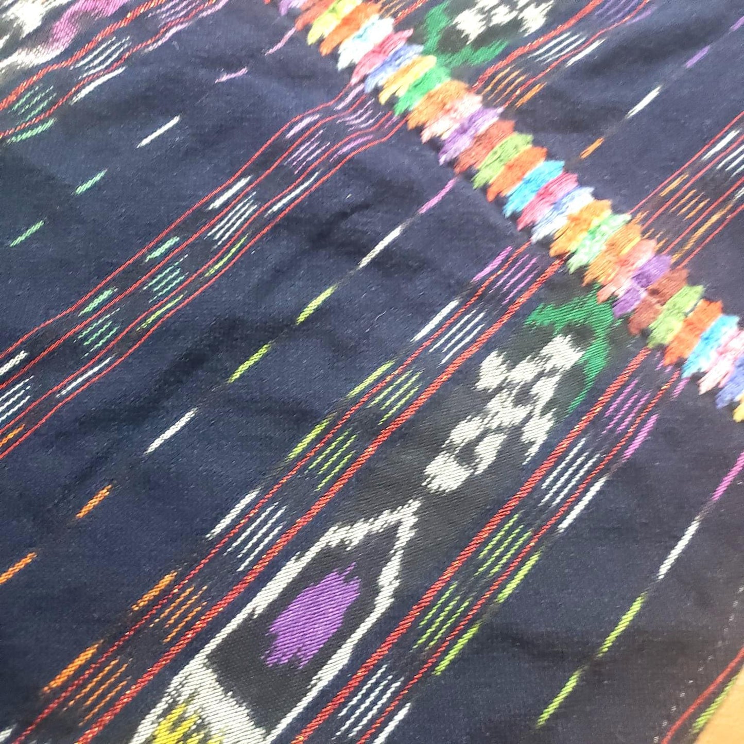 INDIGO Artisan Elegance TABLECLOTH, Embroidered Nahuala Heritage Table Cover, Vibrant Threads Dining Cloth