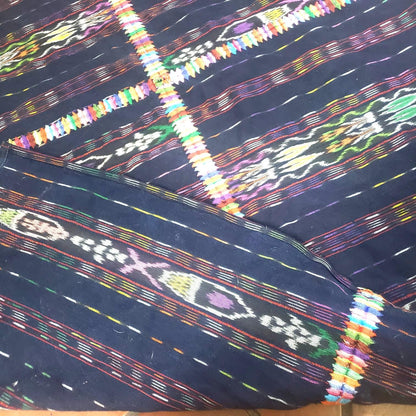 INDIGO Artisan Elegance TABLECLOTH, Embroidered Nahuala Heritage Table Cover, Vibrant Threads Dining Cloth