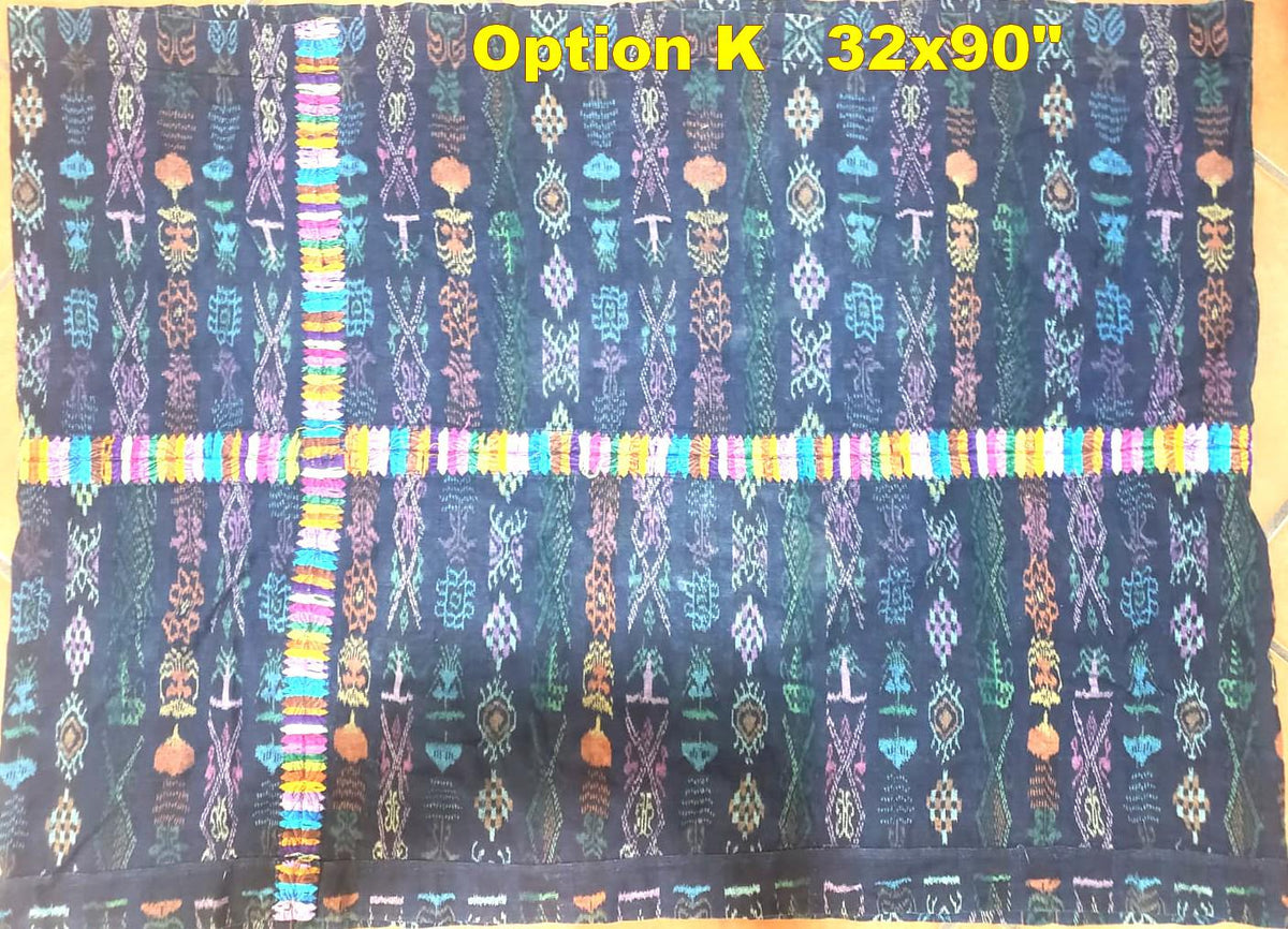 GUATEMALAN Nahuala Cotton IKAT Corte FABRIC Per Yard - Vintage Embroidered Hand Woven Fabric