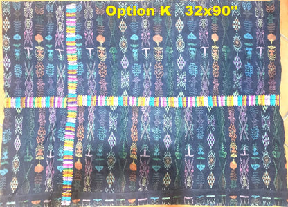 GUATEMALAN Nahuala Cotton IKAT Corte FABRIC Per Yard - Vintage Embroidered Hand Woven Fabric