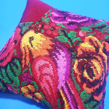 MINI Guatemala Pillow, PARROT Family Artistic Cushion 8x8, Birds Pillow Case