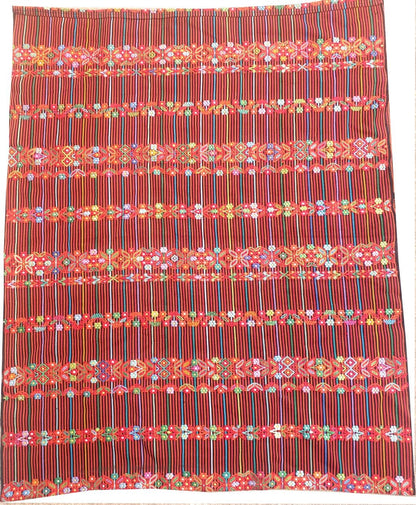 Vintage Handwoven Cotton Aguacatan Guatemalan textile fabric per yard